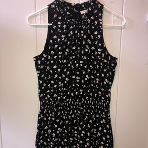 Black with white flowers Romper